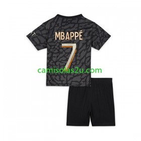 Camisolas de futebol Paris Saint-Germain Kylian Mbappé 7 Criança Equipamento 3ª 2023/24 Manga Curta